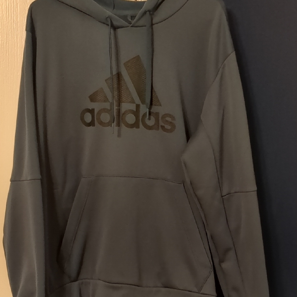 Adidas Men's Charcoal/Blue Hoodie